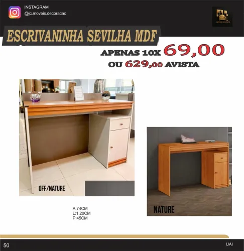ESCRIVANINHA SEVILHA NO MDF