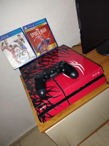 Ps4 fat com skin Spider-man 