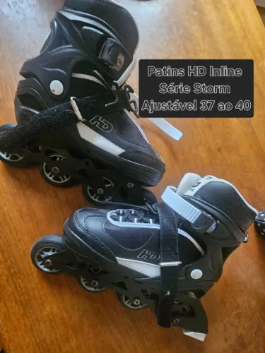Patins/roller HD Inline Série Storm (37- 40 ajustável). Usado 2x