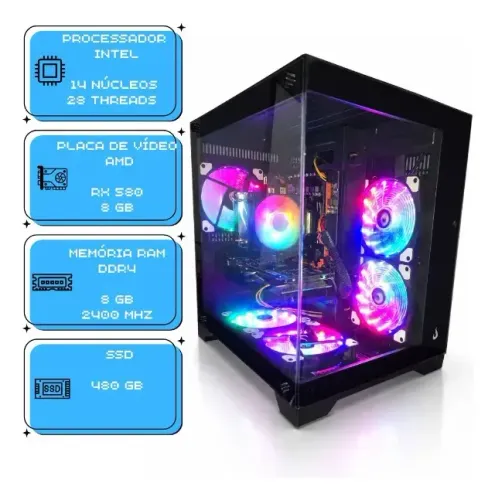 PC GAMER RX 580 8GB SSD 512 GB