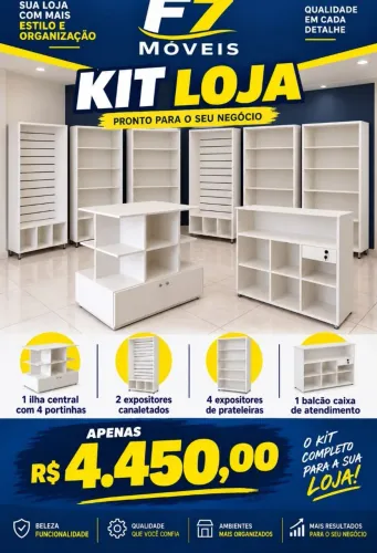 KIT LOJA CM 8 PEÇAS MDF NOVO