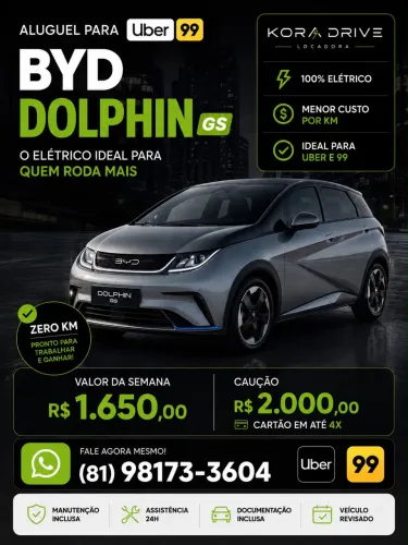 Aluguel BYD dolphin 2027 - Uber black