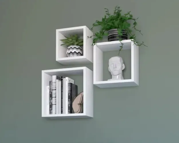Kit 3 Nichos MDF, cor branco