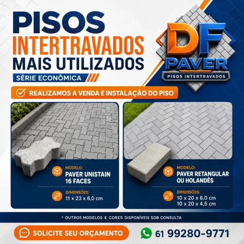 Instalação de Piso Intertravado, Paver e Bloquete em Brasília-DF