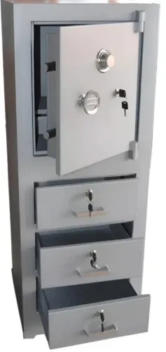 Cofre de Ferro 1 porta e 3 gavetas