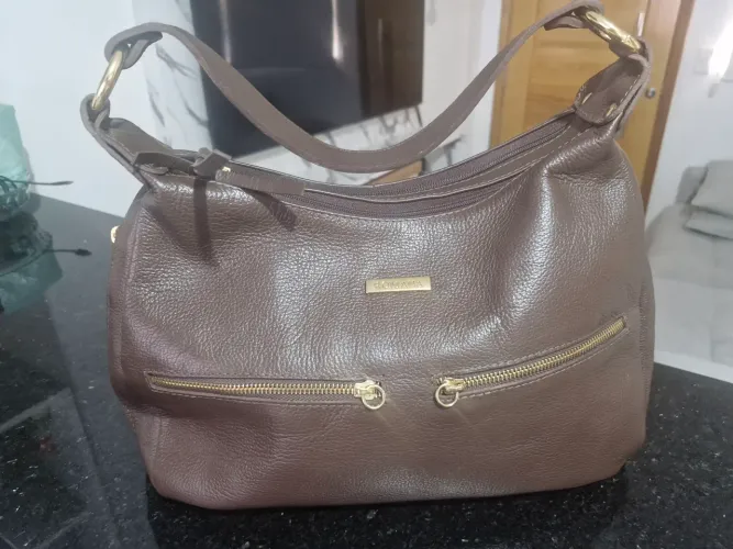 Bolsa couro legitimo romana bolsas nunca usada