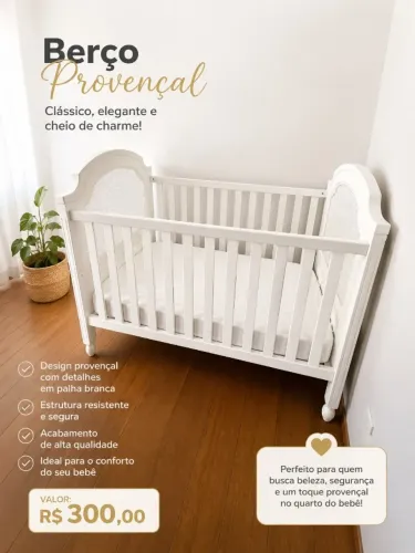 BERÇO PROVENÇAL BRANCO INFANTIL