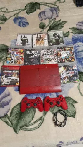 Vendo ps3 vermelho completo com destrava Hen topp!!