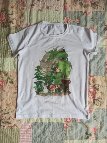 Desapego blusa feminina branca estampa meu amigo Totoro