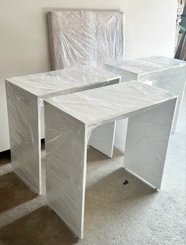 MESA BRANCA ESCRIVANINHA DE MDF MONTADA E EMBALADA