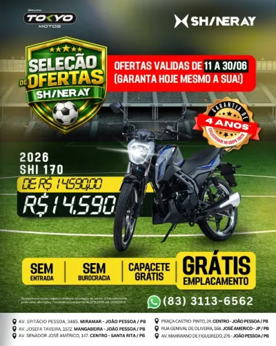SHINERAY SHI 170 EFI 0KM | Painel Digital | LED | Financiamento Facilitado Sem Entrada 