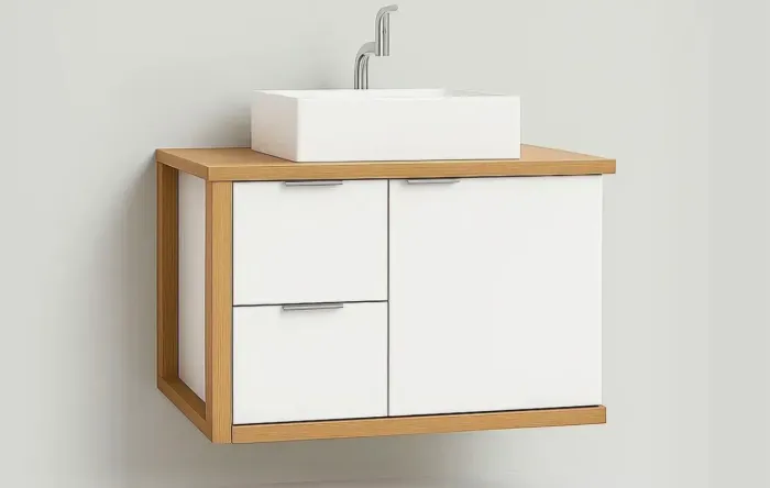 Armario Gabinete De Banheiro Com Cuba Montado 65cm Florença (Disponível a oartir de 06/10