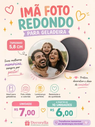 Foto Imã de geladeira personalizado lembrancinha