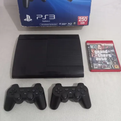 Ps3 Super Slim Desbloqueado Lotado de Jogos - Na Caixa