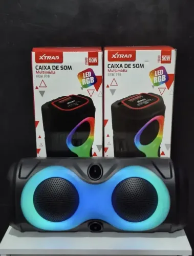 Caixa de som Bluetooth Portátil Com Led RGB Portátil FM USB TWS 30W