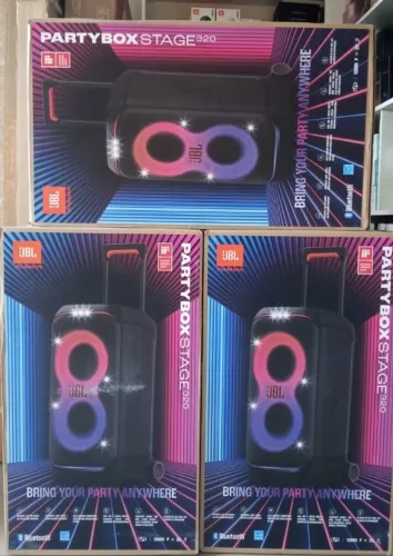 Caixa de Som Bluetooth Party Box Stage 320 JBL Preta + C/NFe 2026 NOVA LACRADA