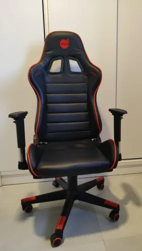 Cadeira gamer Dazz Prime-x V2 Preto e Vermelho em couro 