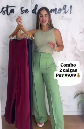 Calça pantalona crepe duna 