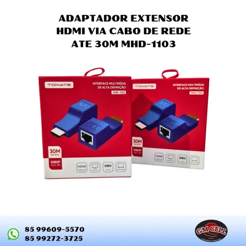 Extensor hdmi via cabo de rede até 30 metros
