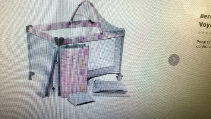Berço portátil voyager com desenho rosa menina
