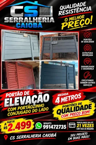 CS SERRALHERIA CAIOBÁ confira preços e condições nas fotos
