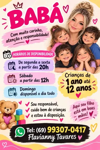 Babá: crianças de até 12 anos