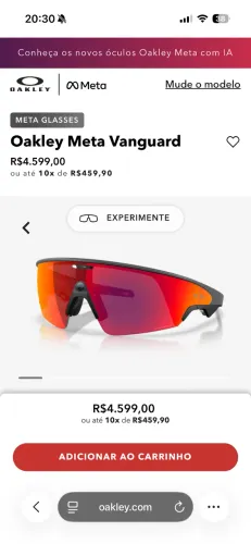 Óculos vanguard Meta