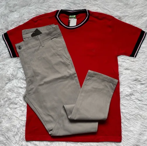 Kit Calça Sarja e Camisa Suedine 
