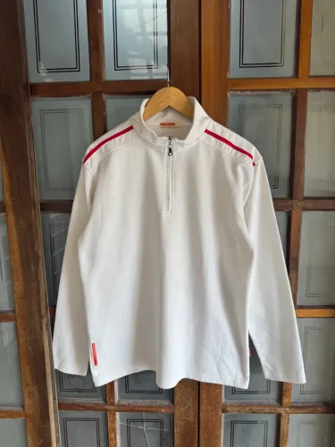 Moletom prada meio zíper branco