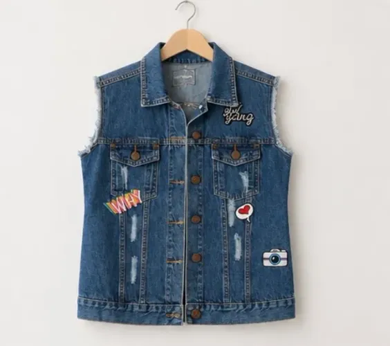 colete jeans feminino 