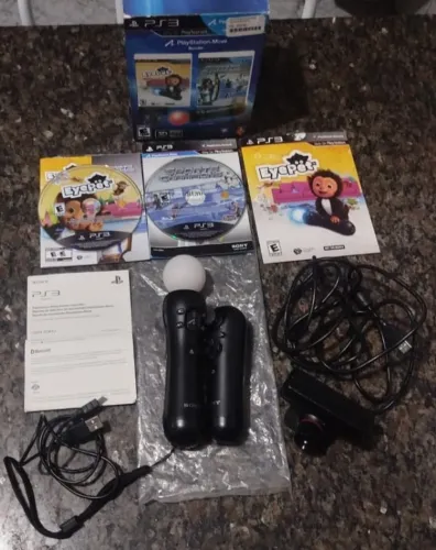 Kit PlayStation Move completo (PS3) + Nyko Skill Shot, estado de novo, sem nenhum arranhão