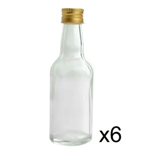 6 Mini Garrafinhas Vidro 50 ml Lembrancinha Frasco