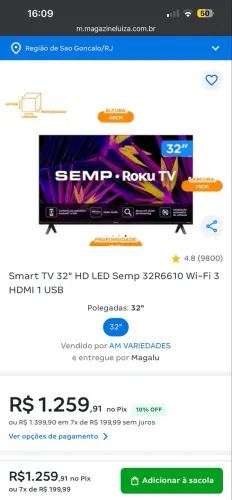 Tv semp smart 32 polegadas