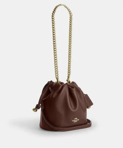 Bolsa Coach Faye Mini original - Couro marrom