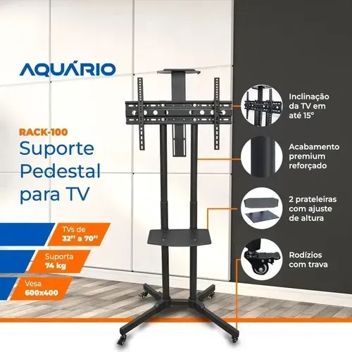 SUPORTE RACK PEDESTAL PARA TV 37 A 70 AQUARIO
