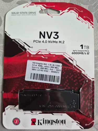 SSD Kingston NV3- 1TB NVMe Leitura 6000 MB/s Gravação 4000MBs NFe+ GARANTIA ATE 2030