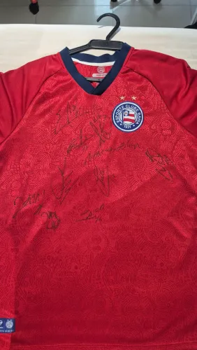 Camisa do Bahia Autografada Everton Ribeiro etc