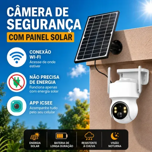 CAMERA WIFI COM PAINEL SOLAR