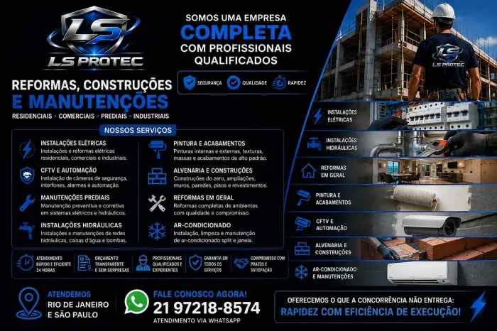 LS PROTEC | Reformas, Construções e Manutenções | Elétrica, Hidráulica e Mais