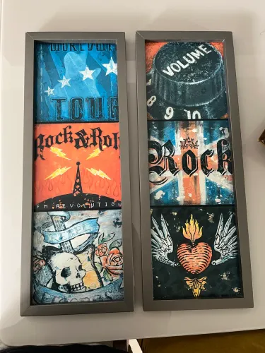 Par de quadros decorativos estilo Rock & Roll