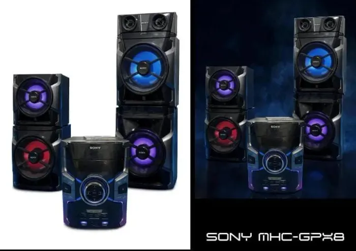 Mini System Sony MHC-GPX8 1440W RMS Bluetooth USB - 4 Caixas LED Potente