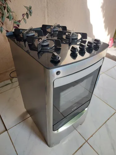 Fogão Consul mesa vidro inox automático