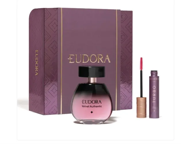 Kit Eudora perfume Velvet Authentic e máscara de cílios