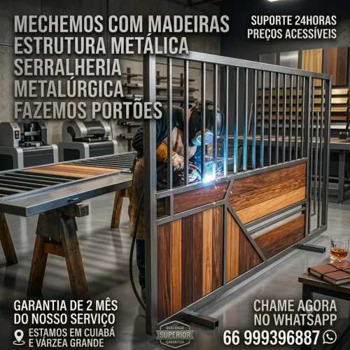 Mechemos com metalúrgica, pergolado, estrutura metálica, madeiras e metalúrgica 