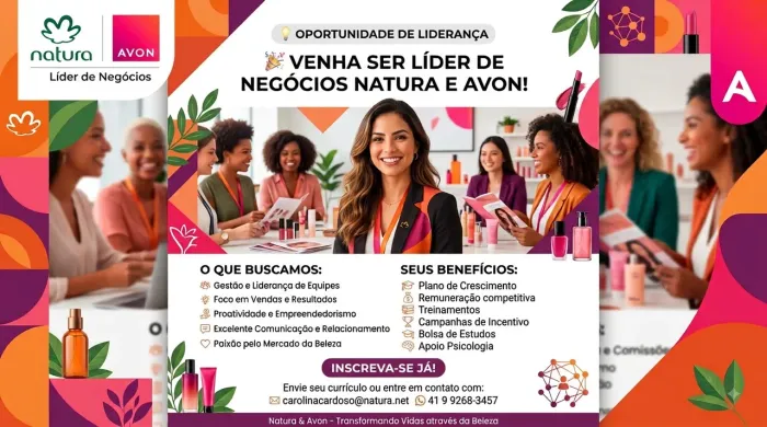 Venha ser Líder de Negócios Natura e Avon