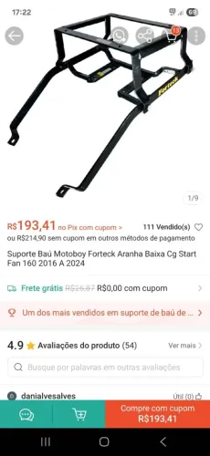 Suporte bau 160 reforçado