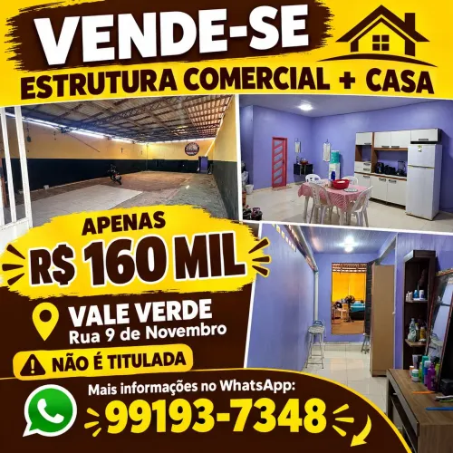 Vende-se essa estrutura comercial + casa
