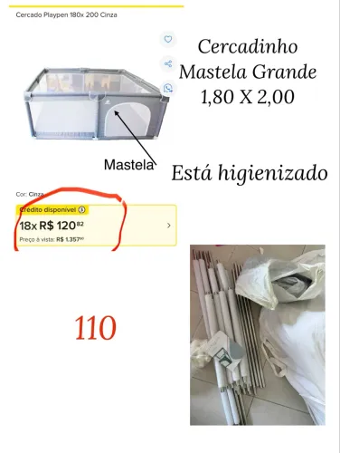 Cercadinho Mastela, o novo custa mais de 1200 reais!
