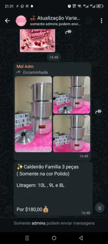 Caldeirão família 3 peças 8,9,10Lts