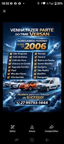 Agrega se carros acima de 2006 diária de 235,00 reais 